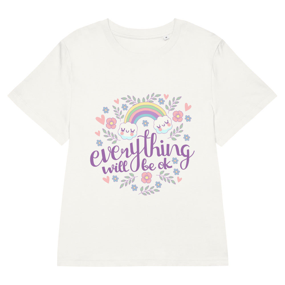 Rainbow - Everything will be ok | Women's Organic Ribbed Neck Stella Muser T-Shirt | Stanley/Stella SATW002