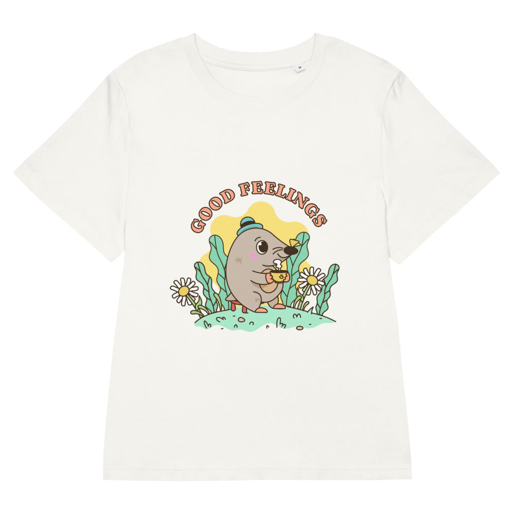 Good feelings | Women's Organic Ribbed Neck Stella Muser T-Shirt | Stanley/Stella SATW002