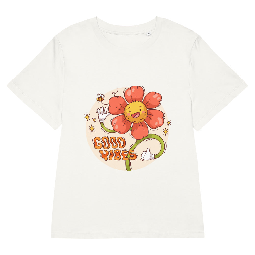 Good vides | Women's Organic Ribbed Neck Stella Muser T-Shirt | Stanley/Stella SATW002