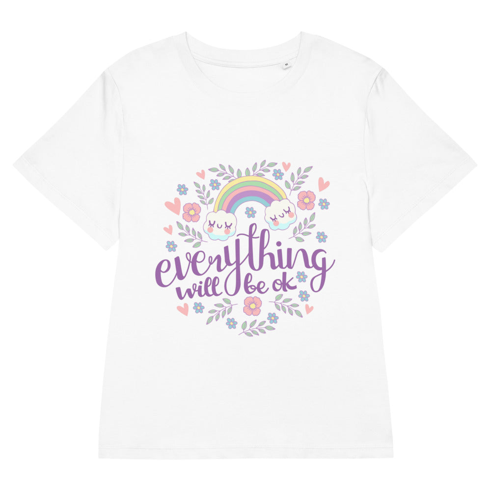 Rainbow - Everything will be ok | Women's Organic Ribbed Neck Stella Muser T-Shirt | Stanley/Stella SATW002