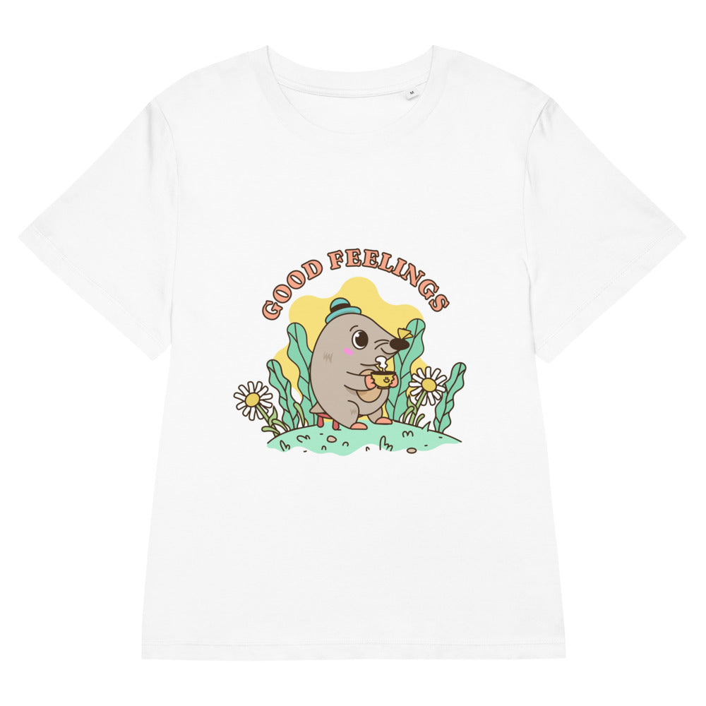 Good feelings | Women's Organic Ribbed Neck Stella Muser T-Shirt | Stanley/Stella SATW002