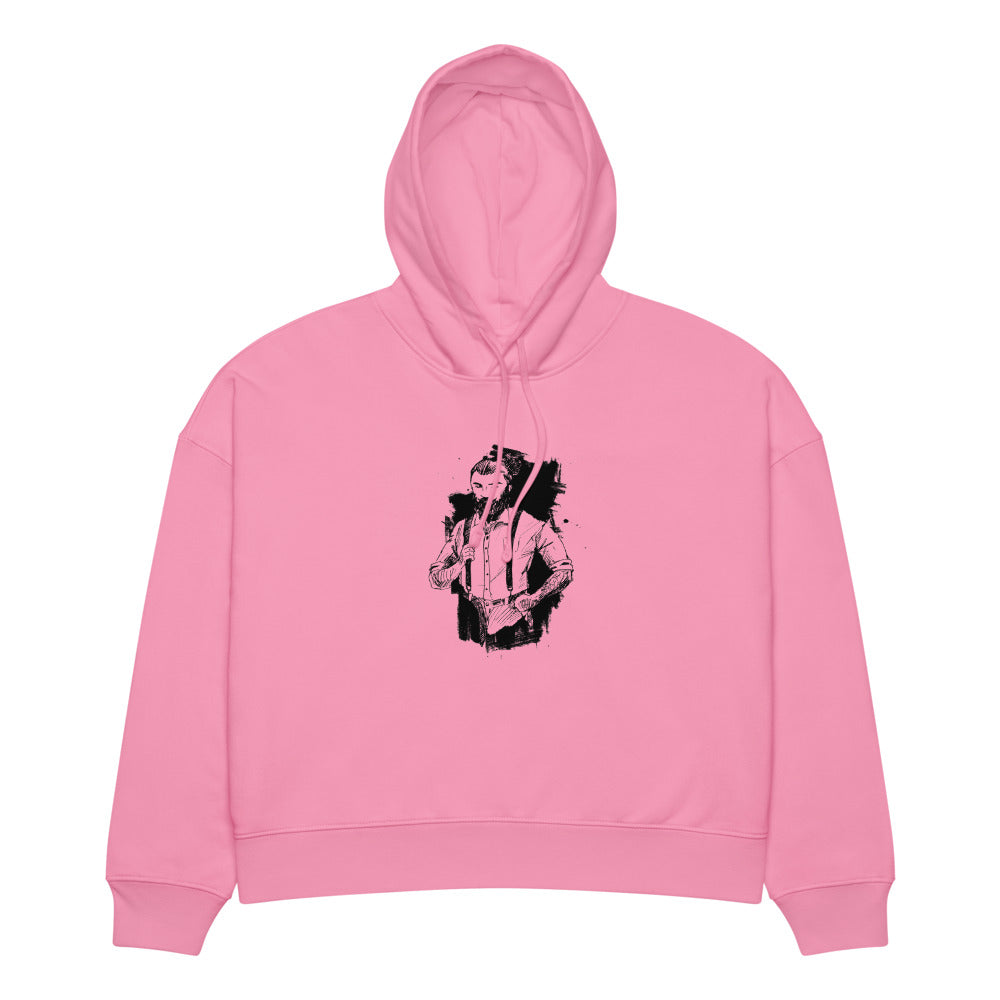 Black & White bearded man suit | Women's Organic Stella Nora Hoodie | Stanley/Stella SASW035