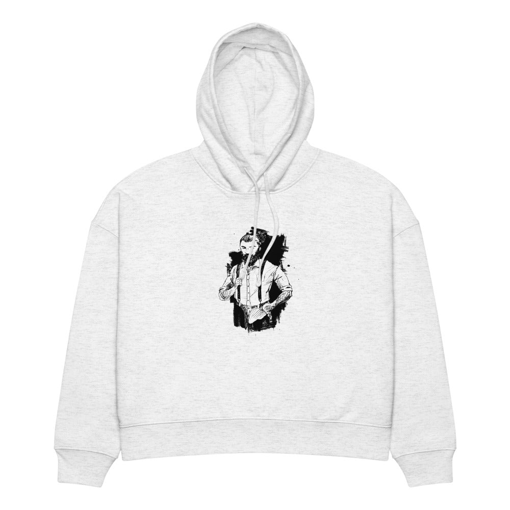 Black & White bearded man suit | Women's Organic Stella Nora Hoodie | Stanley/Stella SASW035