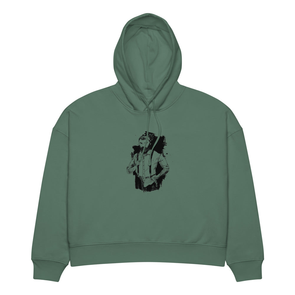 Black & White bearded man suit | Women's Organic Stella Nora Hoodie | Stanley/Stella SASW035