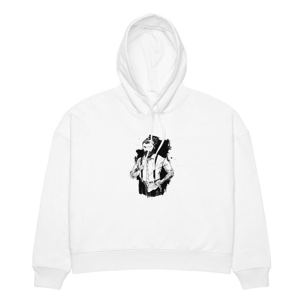 Black & White bearded man suit | Women's Organic Stella Nora Hoodie | Stanley/Stella SASW035