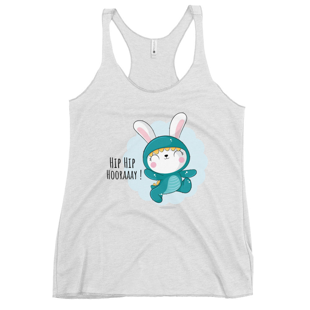 Green rabbit - HIP HIP HOORAAAY | Women's Racerback Tank Top | Next Level 6733