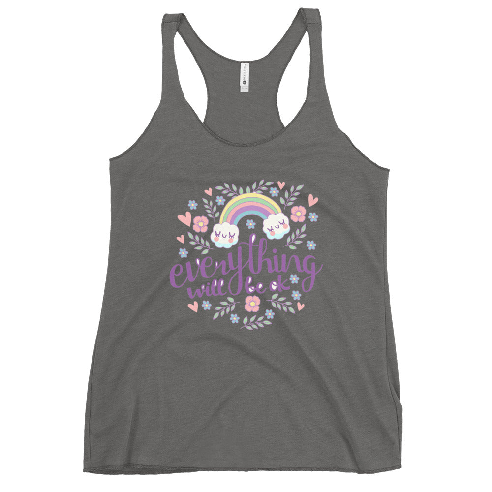 Rainbow - Everything will be ok | Women's Racerback Tank Top | Next Level 6733