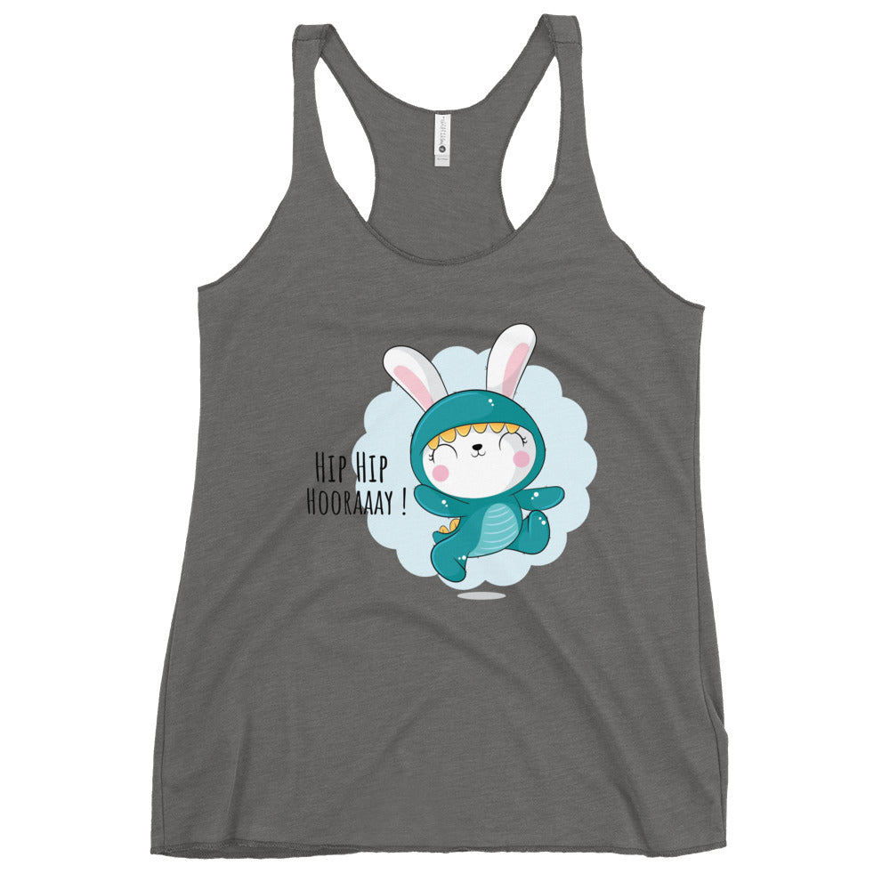 Green rabbit - HIP HIP HOORAAAY | Women's Racerback Tank Top | Next Level 6733