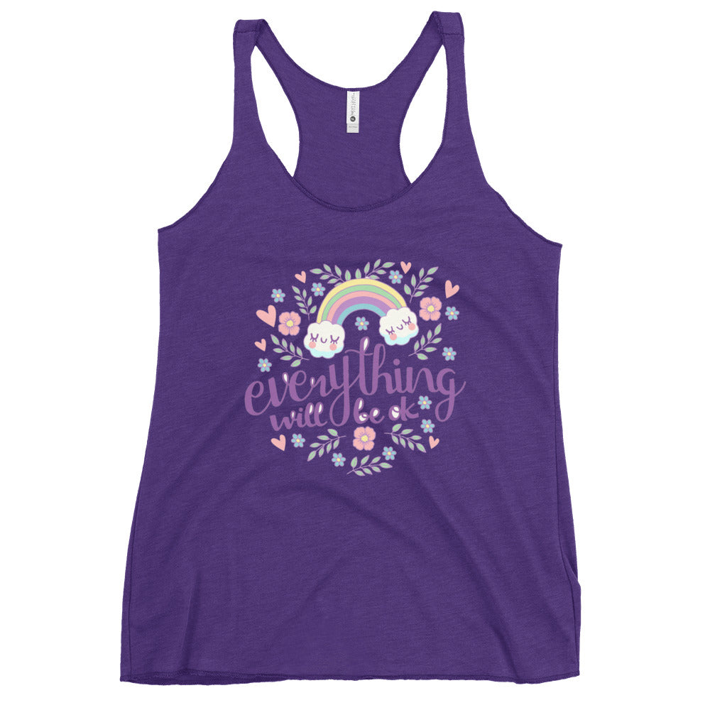 Rainbow - Everything will be ok | Women's Racerback Tank Top | Next Level 6733