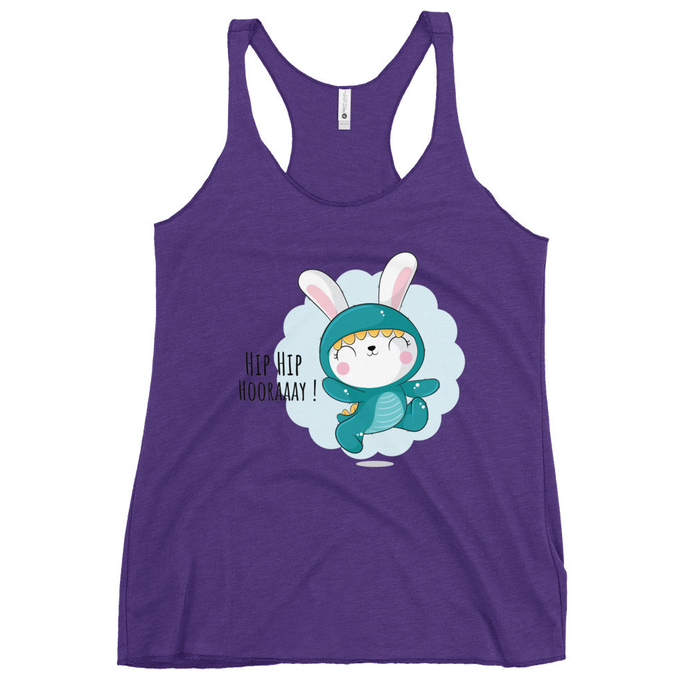 Green rabbit - HIP HIP HOORAAAY | Women's Racerback Tank Top | Next Level 6733