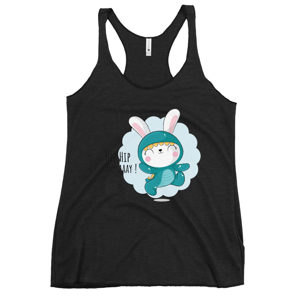 Green rabbit - HIP HIP HOORAAAY | Women's Racerback Tank Top | Next Level 6733