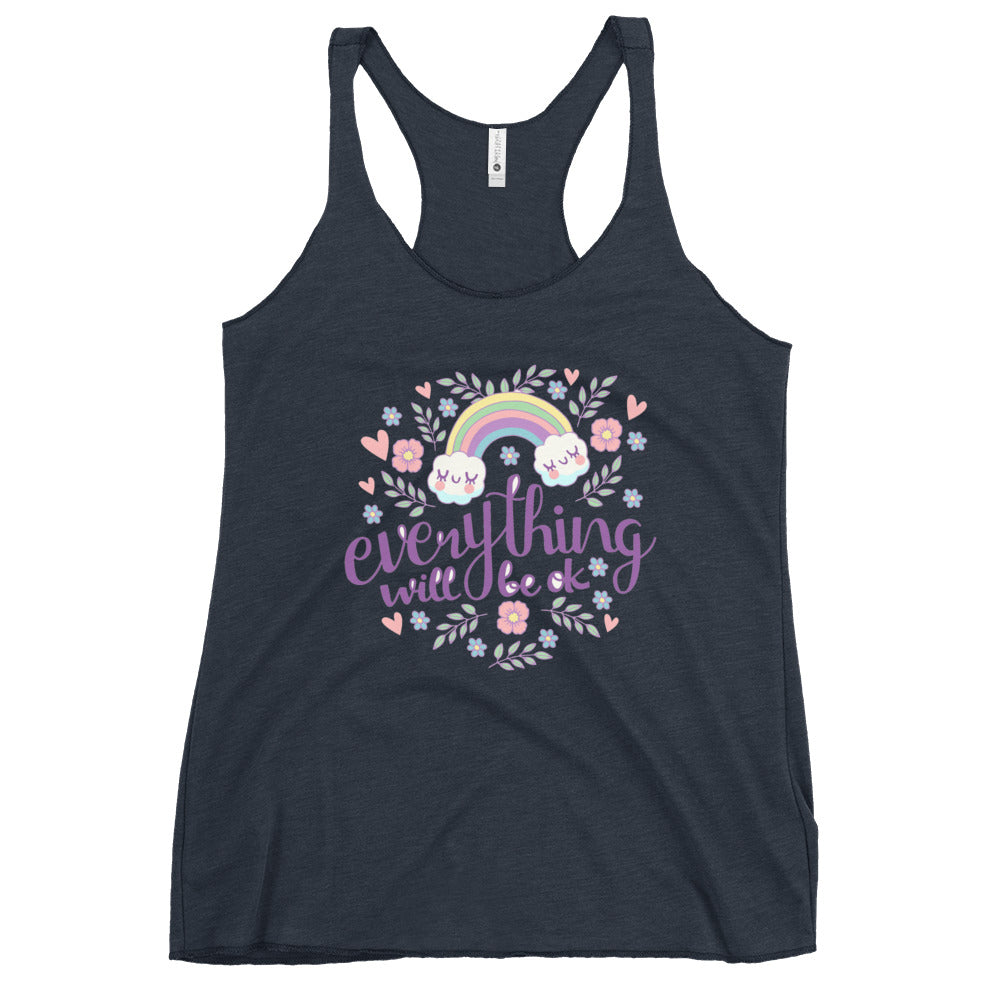 Rainbow - Everything will be ok | Women's Racerback Tank Top | Next Level 6733