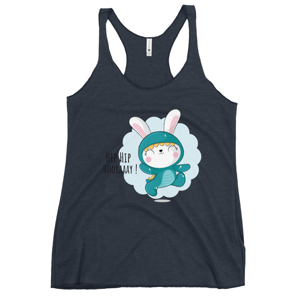 Green rabbit - HIP HIP HOORAAAY | Women's Racerback Tank Top | Next Level 6733
