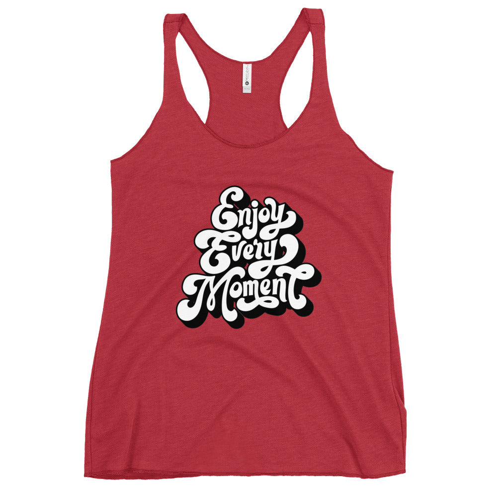 Enjoy every moments white | Women's Racerback Tank Top | Next Level 6733