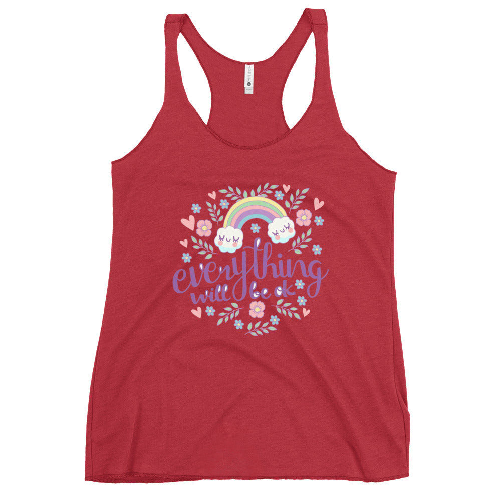 Rainbow - Everything will be ok | Women's Racerback Tank Top | Next Level 6733