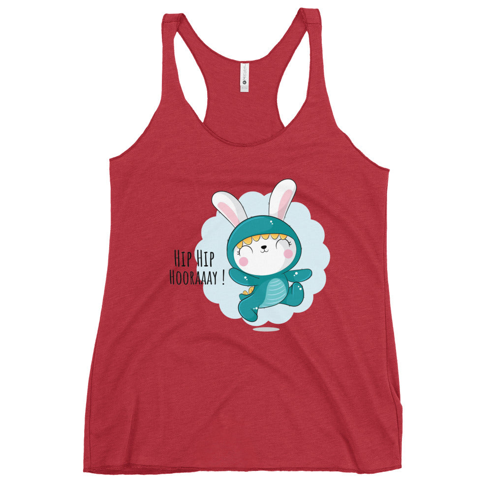 Green rabbit - HIP HIP HOORAAAY | Women's Racerback Tank Top | Next Level 6733