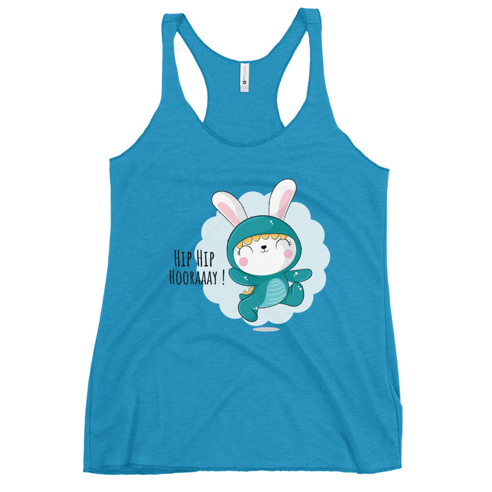 Green rabbit - HIP HIP HOORAAAY | Women's Racerback Tank Top | Next Level 6733