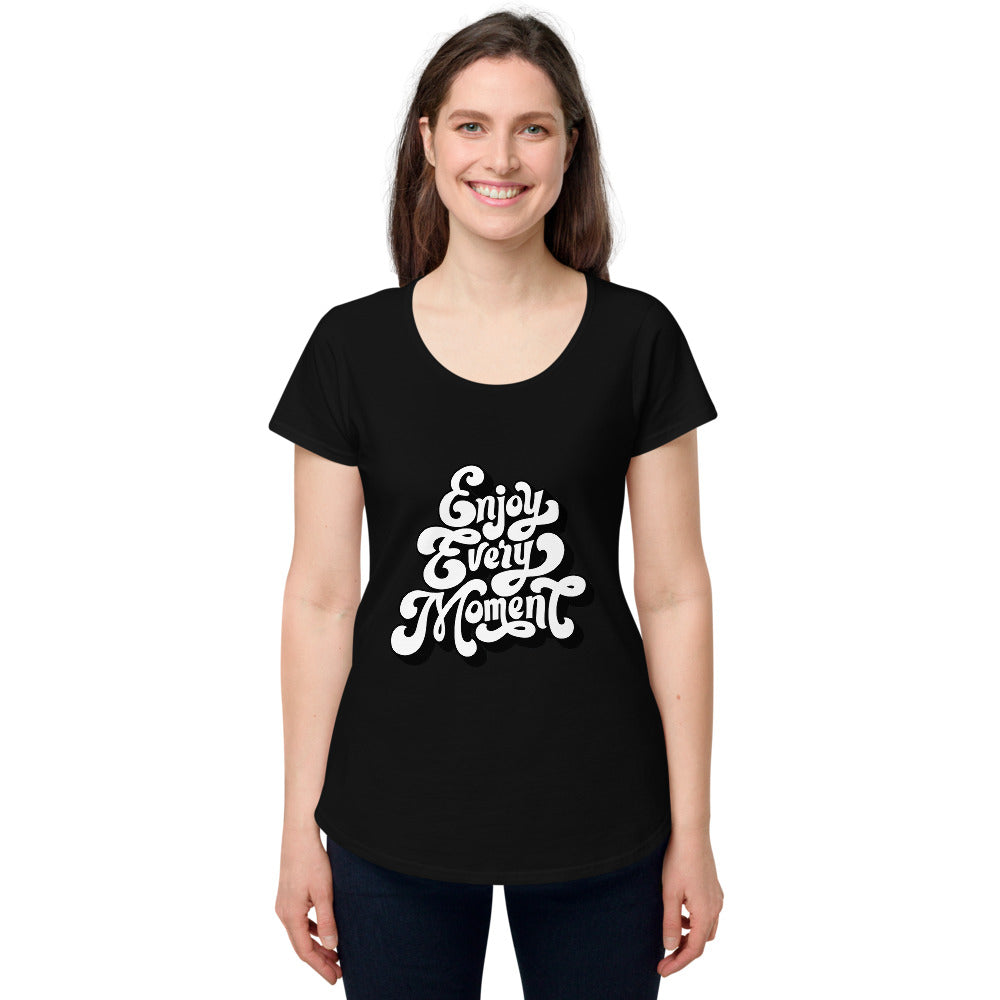Enjoy every moments white | Women's Round Neck Tee | AS Colour 4008