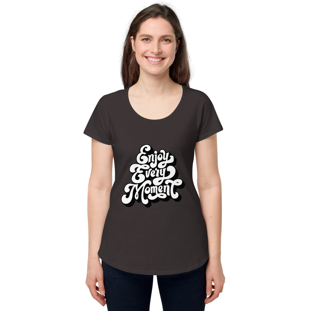 Enjoy every moments white | Women's Round Neck Tee | AS Colour 4008