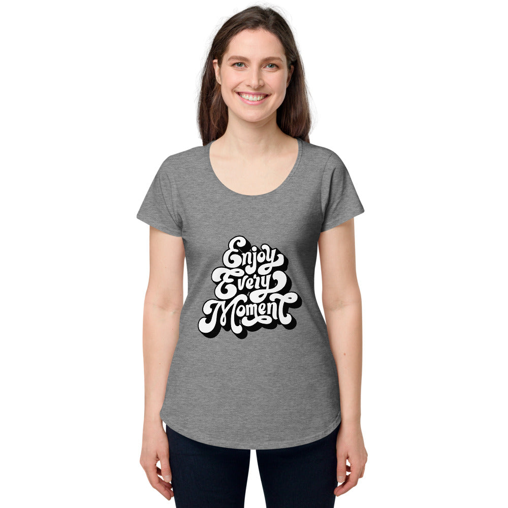 Enjoy every moments white | Women's Round Neck Tee | AS Colour 4008