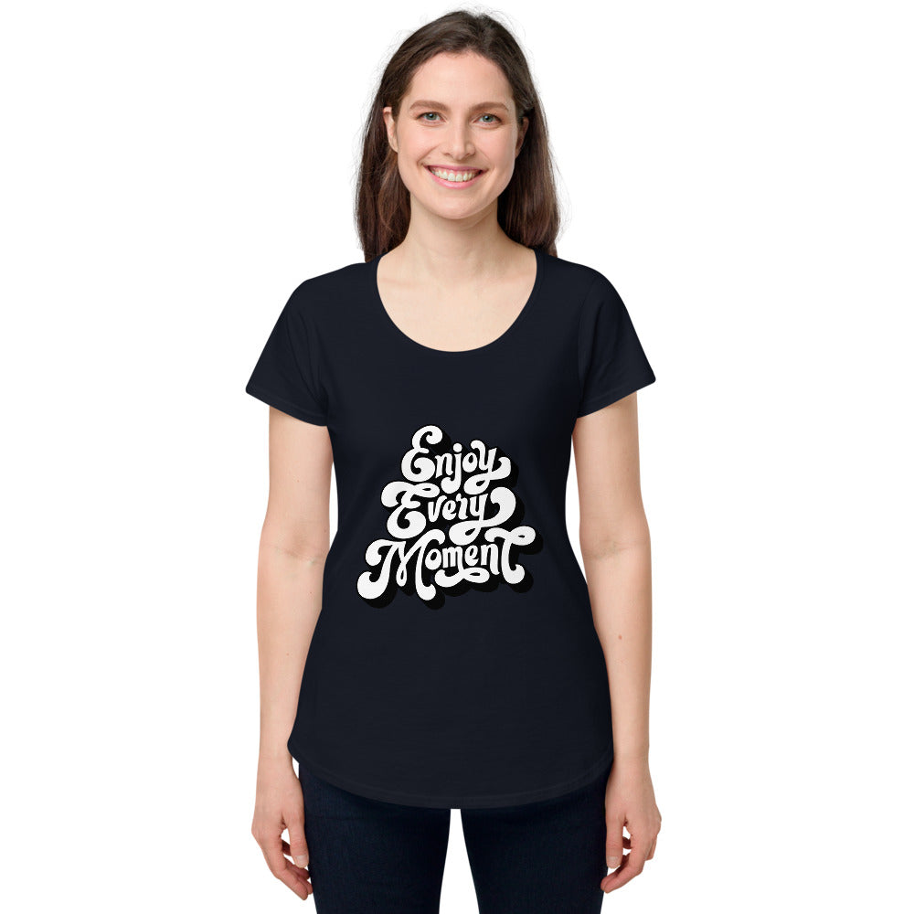 Enjoy every moments white | Women's Round Neck Tee | AS Colour 4008