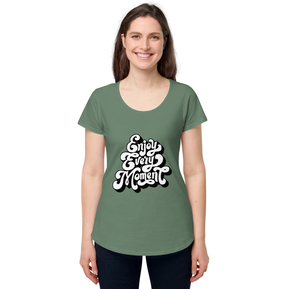 Enjoy every moments white | Women's Round Neck Tee | AS Colour 4008