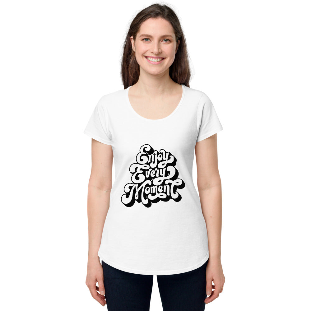 Enjoy every moments white | Women's Round Neck Tee | AS Colour 4008