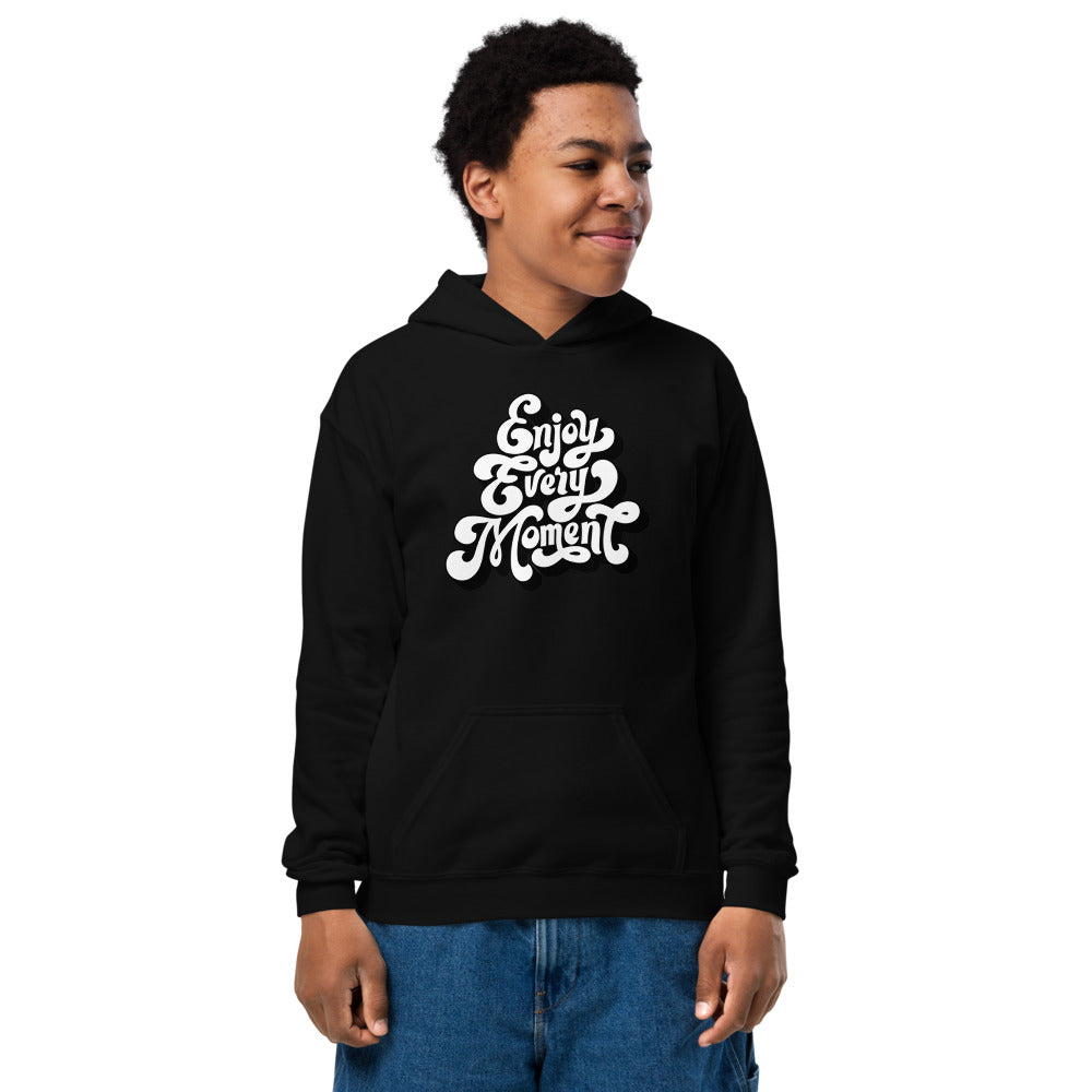 Enjoy every moments white | Youth Heavy Blend Hoodie | Gildan 18500B