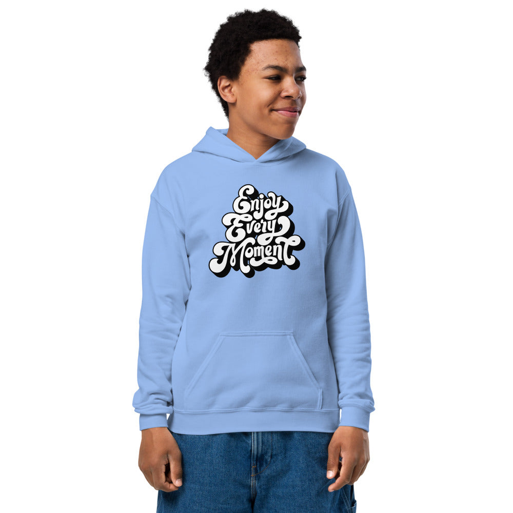 Enjoy every moments white | Youth Heavy Blend Hoodie | Gildan 18500B