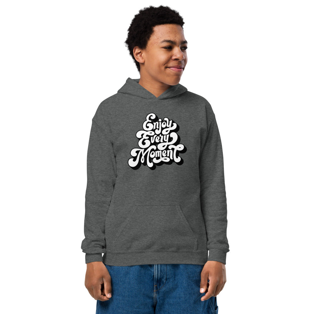 Enjoy every moments white | Youth Heavy Blend Hoodie | Gildan 18500B