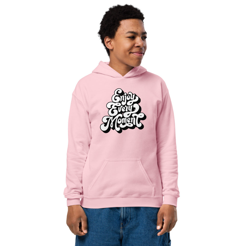 Enjoy every moments white | Youth Heavy Blend Hoodie | Gildan 18500B