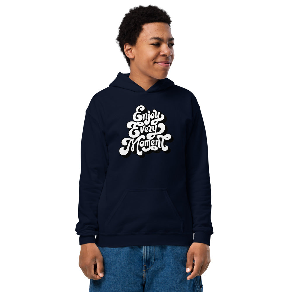 Enjoy every moments white | Youth Heavy Blend Hoodie | Gildan 18500B
