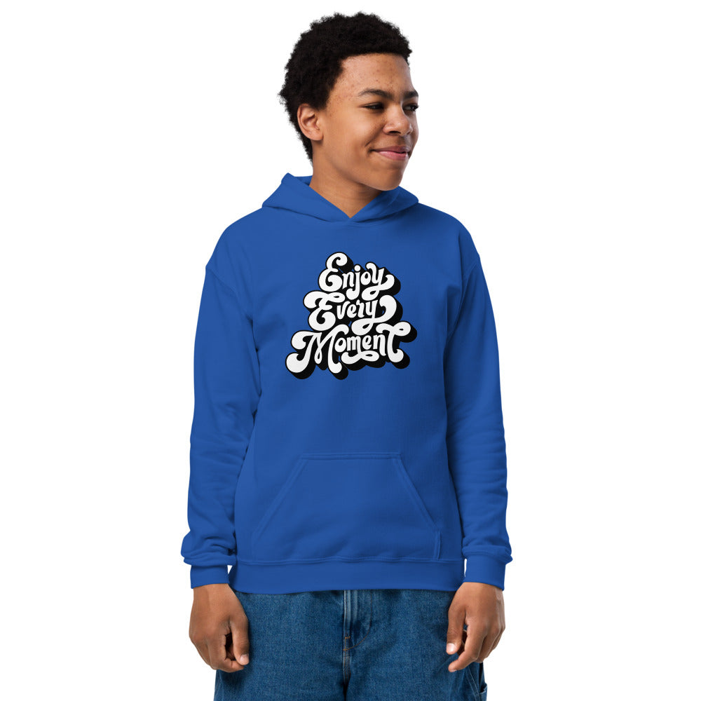 Enjoy every moments white | Youth Heavy Blend Hoodie | Gildan 18500B