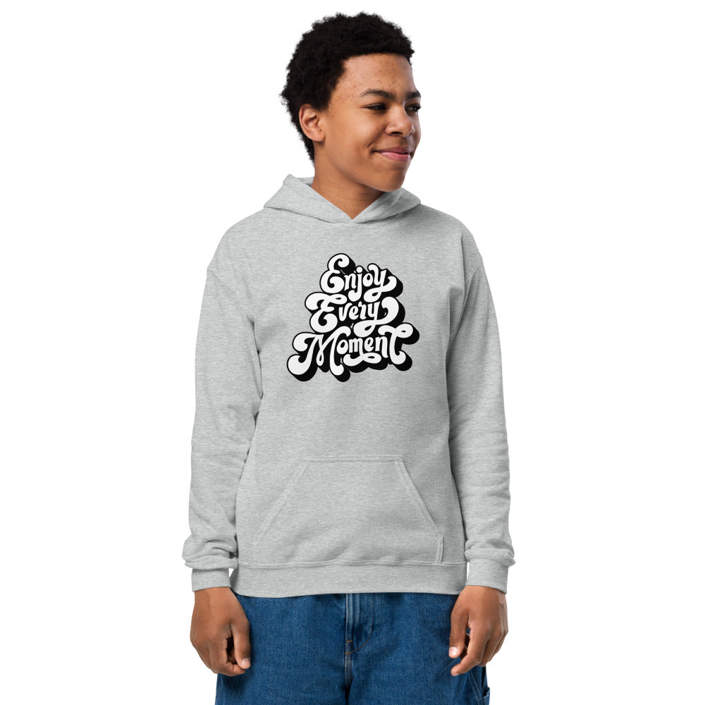 Enjoy every moments white | Youth Heavy Blend Hoodie | Gildan 18500B