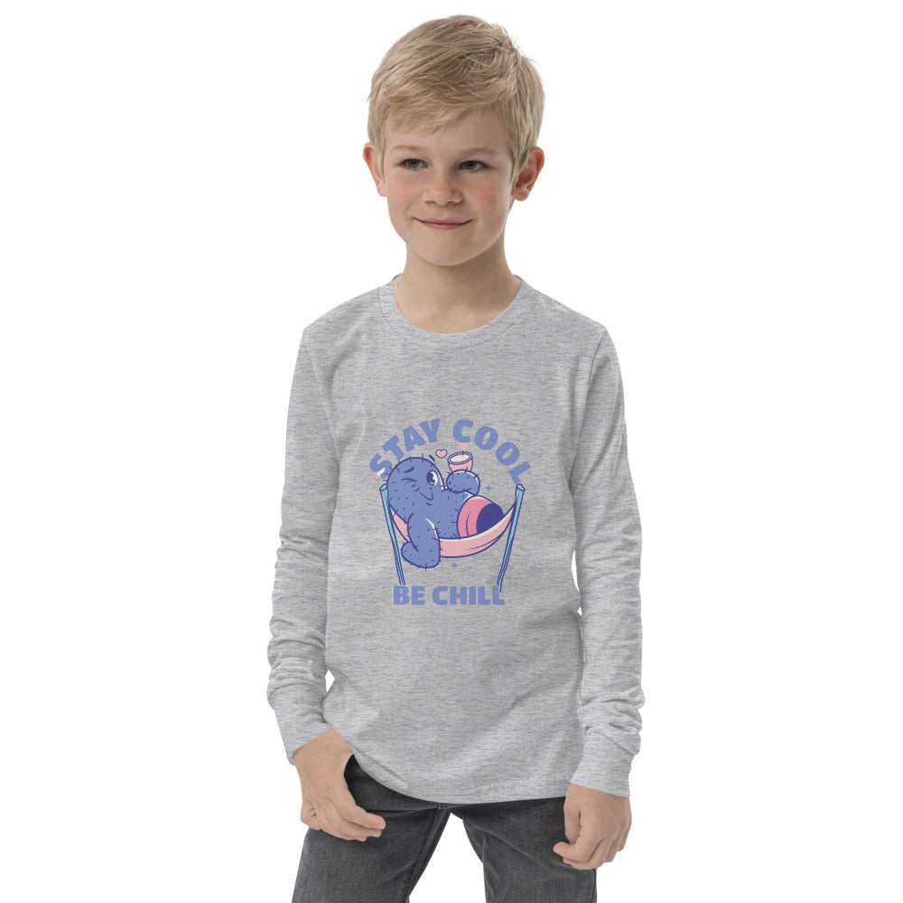 Stay cool be chill | Youth Long Sleeve Tee | Bella + Canvas 3501Y