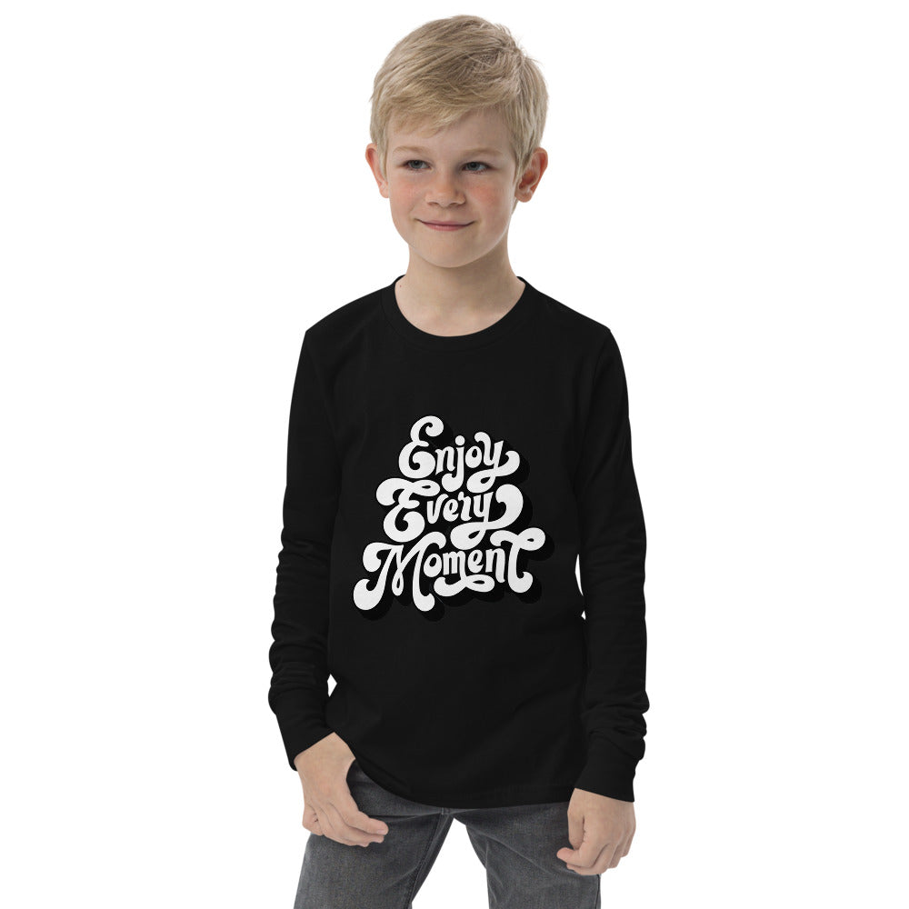 Enjoy every moments white | Youth Long Sleeve Tee | Bella + Canvas 3501Y