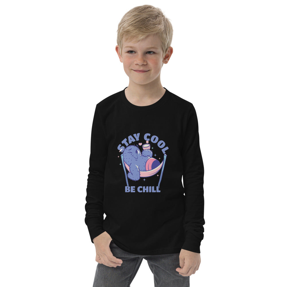 Stay cool be chill | Youth Long Sleeve Tee | Bella + Canvas 3501Y