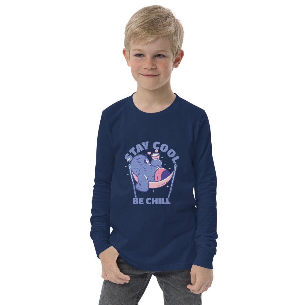 Stay cool be chill | Youth Long Sleeve Tee | Bella + Canvas 3501Y
