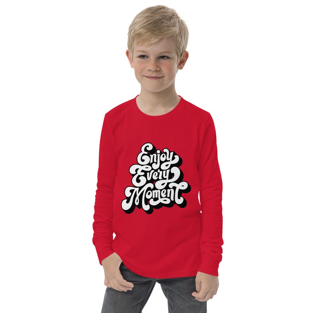 Enjoy every moments white | Youth Long Sleeve Tee | Bella + Canvas 3501Y
