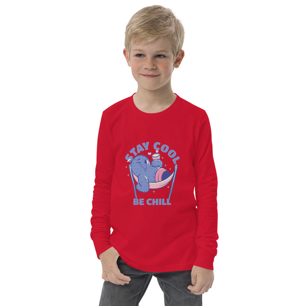 Stay cool be chill | Youth Long Sleeve Tee | Bella + Canvas 3501Y