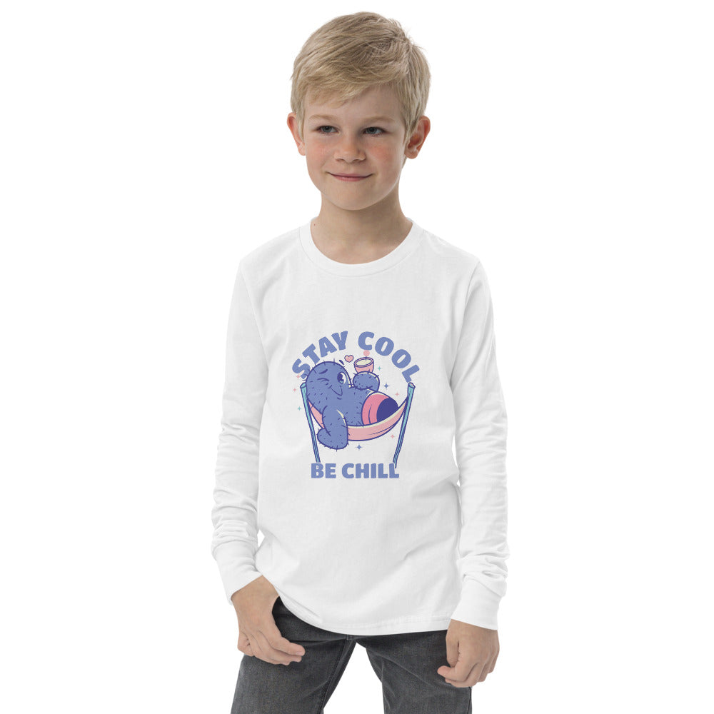 Stay cool be chill | Youth Long Sleeve Tee | Bella + Canvas 3501Y