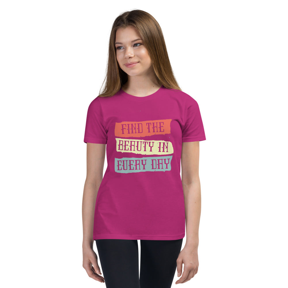 Find the beauty in every day | Youth Staple Tee | Bella + Canvas 3001Y