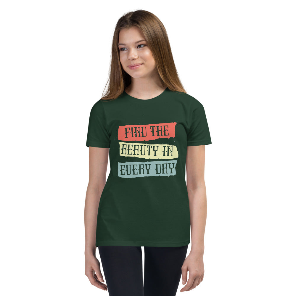 Find the beauty in every day | Youth Staple Tee | Bella + Canvas 3001Y