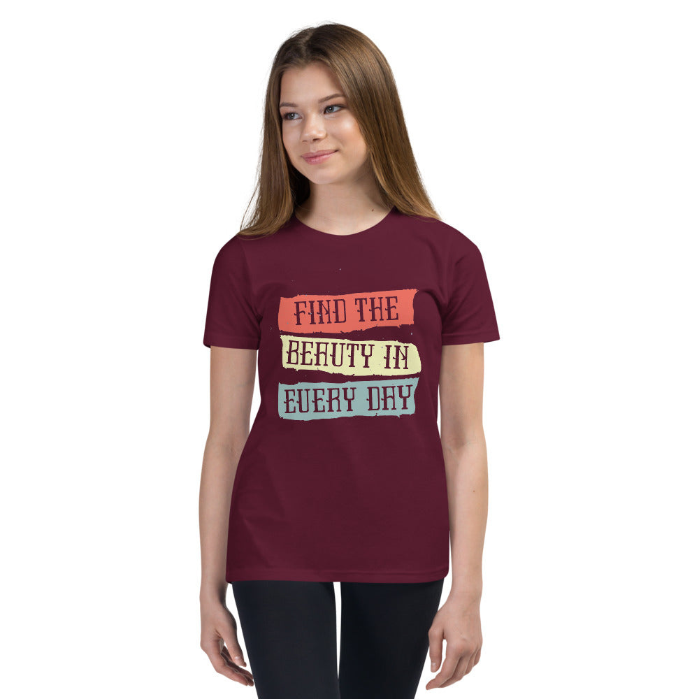 Find the beauty in every day | Youth Staple Tee | Bella + Canvas 3001Y