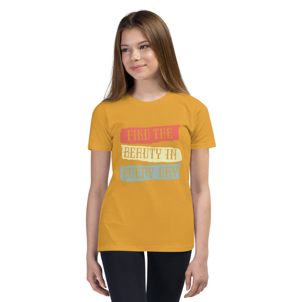 Find the beauty in every day | Youth Staple Tee | Bella + Canvas 3001Y