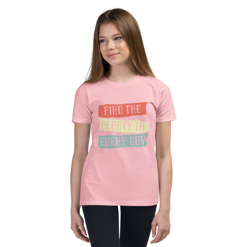 Find the beauty in every day | Youth Staple Tee | Bella + Canvas 3001Y