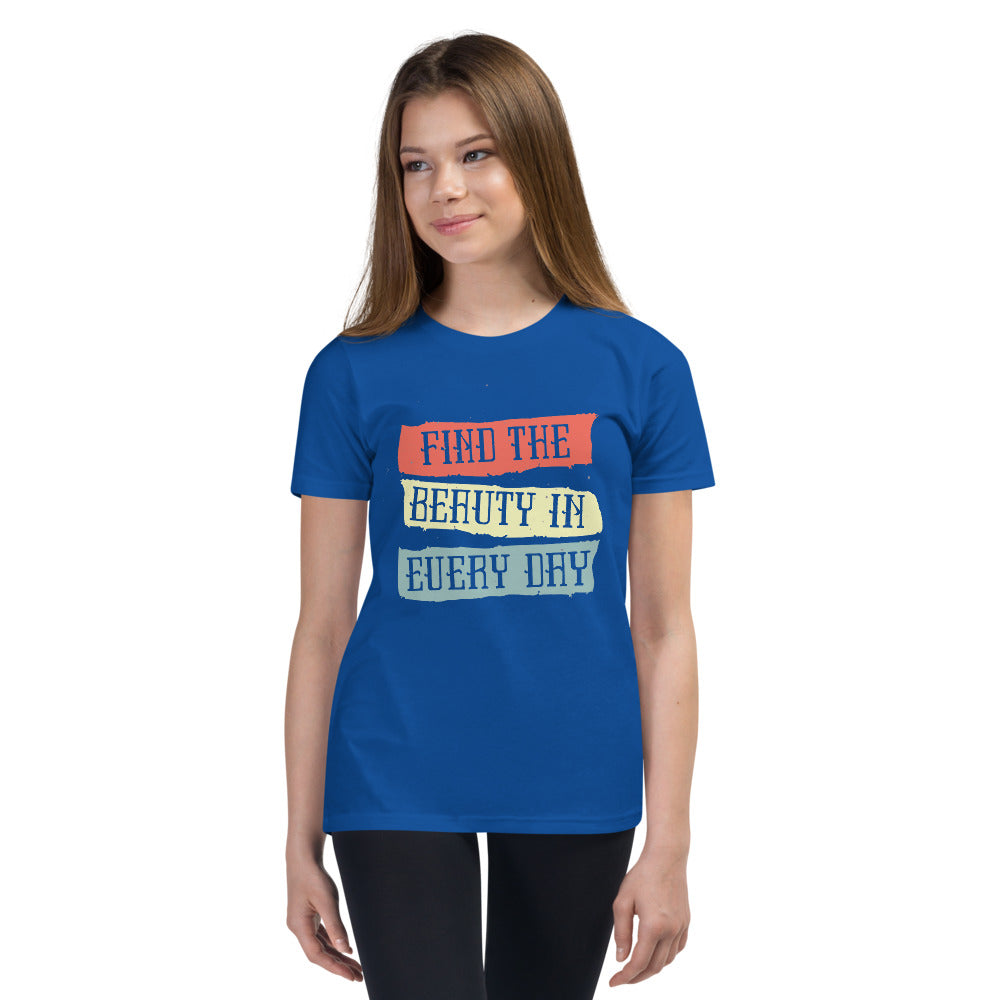 Find the beauty in every day | Youth Staple Tee | Bella + Canvas 3001Y